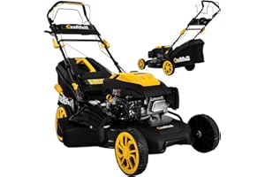 Craftfull Rasenmäher CR-196-30E | 4,4 KW 6 PS | 190 cm³ OHV Motor | Benzinrasenmäher - Mäher Benzin - Elektro Komfortstart - 53 cm Schnittbreite in 7 Stufen (CR-196-30E 4,4 KW 6 PS 190 cm³ Motor Gelb)