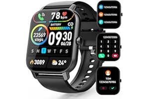 Aptkdoe Reloj Inteligente Hombre Mujer, 1,85" Smartwatch con Llamada Bluetooth, Impermeable IP68 Pulsera Actividad con 112 Modos Deporte, Monitoreo de Sueño/Pulsómetro/Podómetro para Android iOS