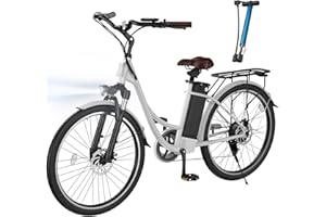 Finbike U2 Electric Bike Adults, 26 inch City Electric Bicycle with Removable Battery, 75KM Range & 25KM/H, 5 Speed Modes, 3 Working Modes, Dual Shock Absorber and 7-Speed Gearing