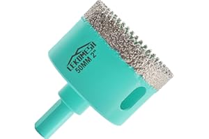 Diamond Tile Core Drill Bits - 2"(50mm) Tile Hole Saw Cutter with Triangle Shank for Porcelain Ceramic Marble Granite Stone Quartz, LEKOMESH