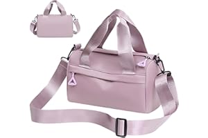 Hperu Mini Duffle Bag for Women - Nylon Gym Bag with Adjustable Strap, Zipper Closure - 9.5x4.7x5.5 inches