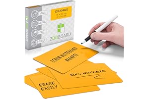 2DOBOARD Etichette Magnetiche Scrivibili - 15 x 10 cm Arancione - 25 pezzi – Scrum Cards - Kanban Board, Scrum Board o Lavagna Magnetica per Frigorifero (Arancione)