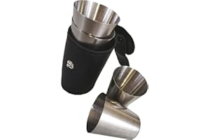 Schmalz Shot-Gläser en Acier Inoxydable INCL. Cuir Sac avec Intelligente Dragonne Stamperl Set pour Carnaval Randonnée Pédestre Enterrement de Vie de Garçon 30ml