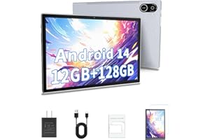 SEMEAKOKO Android Tablet, 10.1-inch Android 14 Tablet, Octa-core 12G RAM+128G ROM, Bluetooth 5.2/GPS/1280 * 800 IPS Screen/2MP+5MP Camera, Ultra light tablet, Commercial/Home/Gift/Teaching/Office,Wi-Fi