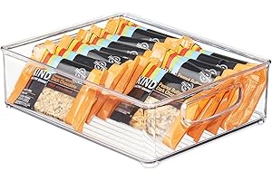 INTERDESIGN iDesign Organizer cucina, Porta oggetti cucina di grandi dimensioni, Pratica scatola plastica aperta con manici, trasparente