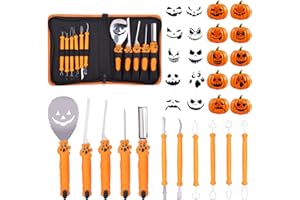 Timiyou Halloween Kürbis Schnitzset, 11 Stück Kürbis Schnitzen Set DIY Halloween Dekoration Edelstahl Kürbis Schnitzwerkzeug für Kinder und Familie