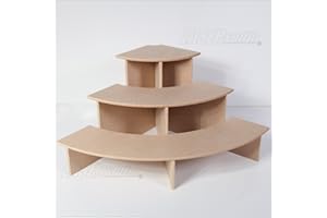 LaserSmith 3 Tier Corner Craft Fair, Make Up, POS, Shelf Table Display Unit Stand for Retail Counter Shop