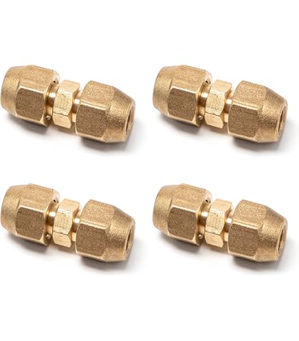 Raccords Prolongateurs Pour Tuyaux Cuivre Climatisation 1/4" | 2 Pièces En Laiton Sans Soudure, Double écrou - Accessoire HVAC Fiable Et étanche