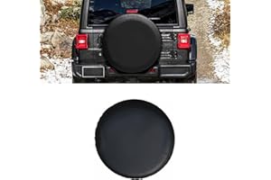 VBGURR Housse de roue de secours, étanche et anti-poussière – Housse de protection souple pour roue de secours – Accessoires de voiture (noir, 35,6 cm)