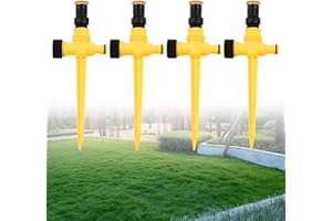 LVYXON Garten-Rasensprenger, 360 Grad drehbares Wasser Sprinklersystem, Sektorsprinkler-Rasensprinkler Einstellungen 90°-180°-360°, 265 x 105 x 25 mm, zum Bewässern von Pflanzen, Blumen und Gemüse