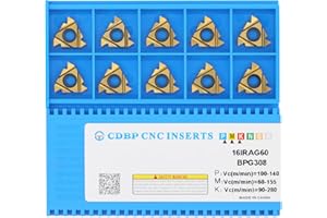 CDBP 16IR AG60/16ER AG60 Standard Laydown Threading Insert, External Partial Profile 60 Degree Thread, 10 PCS