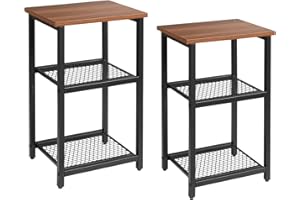 Lifewit Zestaw 2 Szafek Nocnych Boczny Stolik Kawowy Stolik Nocny Biurko Z Regulowanymi Stopami, 3 Poziom Przechowywania Półka Dla Salonu Kanapa Sypialnia Balkon Biuro Domu, Wytrzymały, Łatwy Montaż