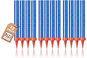 PARTYARTIKEL-24 h2i 12 pezzi 12cm fontana di ghiaccio stelle di ghiaccio per il fidanzamento, matrimonio, fuochi d'artificio per feste di compleanno decorazione torta e bottiglia, copertura blu - gatto F1