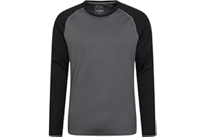 Mountain Warehouse Endurance Mens Top – Long Sleeves, Quick Dry T-Shirt, Highly Breathable Tee, UPF50 Protection Tee Shirt – for, Travelling, Walking, Gym
