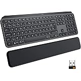 Logitech, MX Keys PLUS, Clavier Rétroéclairé sans Fil Avancé, Saisie Tactile Réactive, Rétroéclairage, Bluetooth, USB-C, Appl