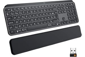 Logitech, MX Keys PLUS, Clavier Rétroéclairé sans Fil Avancé, Saisie Tactile Réactive, Rétroéclairage, Bluetooth, USB-C, Appl
