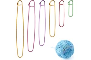 GUNWON 6 Size Stitch Holder Set Aluminum Stitch Holders,Yarn Stitch Holder Set Crochet Knitting Needle Markers Accessories Crochet Safety Pins for DIY Knitting Notions Crochet Needle Hooks Craft
