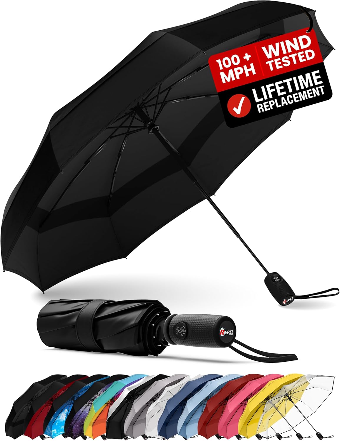 Foire Aux Questions Essentielles sur le Repel Windproof Travel Umbrella - Compact Wit
