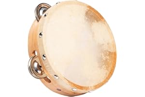 Fuzeau – Tambourin Peau Naturelle Ø15 Cm – Léger, Solide Et Facile À Jouer – Cerclage Bois Avec 4 Paires De Cymbalettes – Véritable Instrument Musique D’Éveil Rythmique – Enfant Dès 3 Ans – Réf. 593
