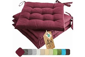 ETÉREA HIMMLISCHE QUALITÄT Poduszka na Krzesło różne Zestawy - do wnętrz i na zewnątrz- trwałe i wygodne - z Krawatami - Poduszka do Siedzenia 40x40 cm