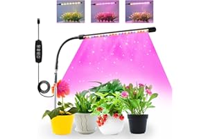 COKOLILA Lámpara de cultivo de Plantas de espectro completo, Luces de crecimiento ajustable en altura con temporizador 3/9/12H, 10 brillos, 3 modos (sin adaptador)