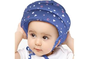 IULONEE Baby Helm Kopfschutz Kleinkind Schutzhut Verstellbarer Sicherheitshelm Kollisionsvermeidung Schutzkappen(Sternenblau)