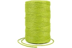 Uiopa Juteschnur 2mm x 200m, Jutegarn Juteseil Hanfseil Gartenschnur Paketschnur Naturfaser, 3-Lagig Jute Schnur für Garten, DIY Basteln, Geschenkverpackung, Weihnachtsdekoration (Frucht Grün)