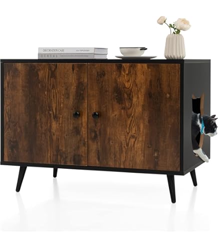 Kattenhuis - LuxePaws - Houten frame - Asfaltdak - Grijs