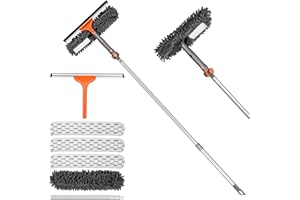‎MOONLIGHT MANOR Fensterwischer-Reinigungsset 2-in-1-Fensterreinigungswerkzeug mit ausziehbarer Stange, Fensterreinigungsset mit biegsamem Kopf für Innen- und Außenglas für Auto-Innen- und Außenfenster (Kit2.0)
