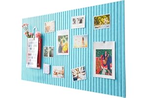 Penbinmall 60 x 40cm große korkplatte große Pinnwand,dekorative korkwand aus Filz,0,9cm dick,faltbare Fototafel mit selbstklebendem Klebeband,filz selbstklebend visionboard,pinnadeln filz,Seeblau