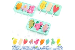 SZHHRXI Moule à glace, Lot de 3 moules à Glace en Silicone sans BPA pour les enfants et les adultes, DIY Moule Glace à l'eau Réutilisables pour la Crème Glacée