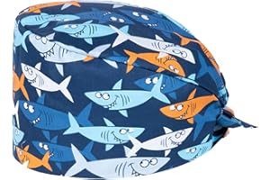 THXFUNAREA Verstellbare Arbeitskappen,OP Hauben Stoff Krankenschwester,OP hauben Damen/Herren,Krankenschwester Zubehör für Ärzten, Krankenschwestern, Zahnärzten, Pharmazeuten, Tierärzten (Blau)