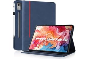 AsWant Coque pour Lenovo Idea Tab Pro 12.7 Pouces 2025 TB-373FU TB-375FC - Étui Housse de Protection Cuir PU avec Fonction Support/Portefeuille Coque Tablette (Bleu)