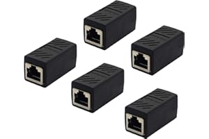 PNGKNYOCN Coupleur RJ45, Extension de câble Ethernet reliée à Un Adaptateur LAN Femelle à connecteur d'extension Femelle, KANGPING est Compatible avec Le réseau Cat7 Cat6a Cat5a (Paquet de 5)