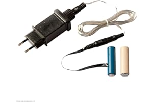 ‎HELLUM Hellum Batterie Adapter 2x AA für Batteriefach 2x AA, ersetzt Batterien AA im Batteriefach, Batterieadapter 3V mit 1,8 m transparenter Zuleitung, AA Netzteil Adapter für AA Batterien, für innen 150810