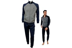 Il Granchio Tuta Uomo in Felpa GARZATA Tuta Uomo Invernale Sportiva Tuta Uomo Cotone Felpato Molto Calda