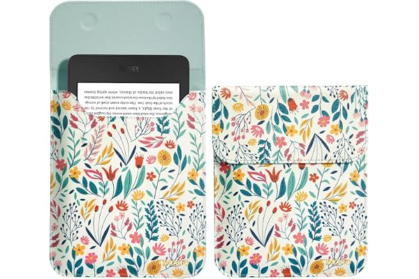 TiMOVO 6 Pouces Étui pour Tablette Liseuses 11ème Génération 2024/2022, Sac de Protection avec Pochette pour E-Reader et Appareils Kobo, Fleur