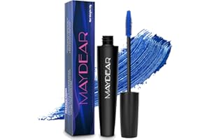 Maydear Colors Máscara de pestañas impermeable, duradera, a prueba de manchas, voluminizadora y encantadora, azul