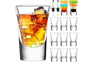 SUPROBARWARE Set di 36 bicchierini trasparenti per shottini da 35 ml, con base pesante, per cocktail, vodka, espresso, liquori, tequila e dessert (confezione da 36 pezzi)