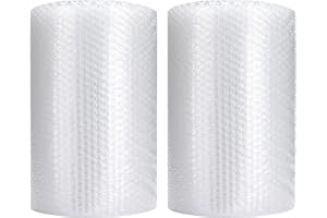 DASEN 2-Pack Bubble Cushioning Wrap Roll for Packing Moving Supplies, 30cm x 22m Total Perforated Every 30cm Air Bubble Rolls for Shipping Boxes Packaging (Clear)
