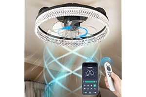 FIMEI 19.7'' Ceiling Fans with Light and Remote, 6 Speeds Blade Reversal, Dimmable, Remote and App, Fan Lights Ceiling for Bedroom, Timer, DC Motor, Quiet LED Modern Ceiling Fan Light