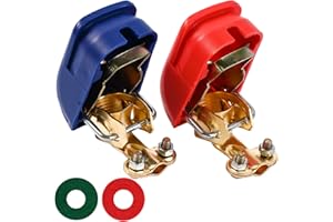 AUTOXBERT 1 Paar Auto Batterie Schnellklemmen 12V Polklemmen Batterieklemmen Batteriepolklemmen Set Boot für KFZ PKW Schnellverschluss