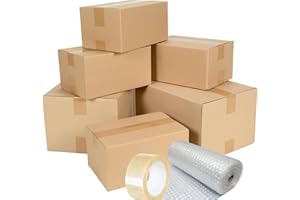 SelfHold Double Wall 20 Large Cardboard Moving Boxes Kit (20" x 10" x 10") for Storage, Shipping and Moving House With FREE Bubble Wrap+Tape | Comes With Room List on Panel
