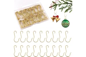 ALUNME 100 Pack Golden Ornament Hangers,Christmas Tree Hooks Ornaments Christmas Tree Decorations - Craft Projects, Home Accessories (100 pcs Golden B)