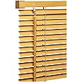 PVC wood grain Effect Venetian Blinds - 45cm x 150cm - Teak Colour- Window Curtains - Child Safe Pull Cords - Included All Fittings