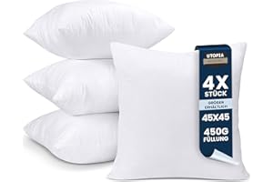 Utopia Bedding 4er Set Kissenfüllung 45 x 45 cm, Innenkissen Füllkissen Kopfkissen Sofakissen (Weiß)