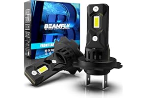 BEAMFLY H7 LED Bombillas 18000LM 6000K, Luces Delanteras Coche, Kit de Conversión de Faros Halógenos 12V (Negro)