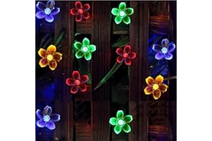 CHIPARK Solar String Lights Garden, 23ft 8 Modes 50 LED Blossom Solar Powered Fairy Lights Waterproof Outdoor Flower String Lights for Patio, Yard, Tree, Home, Lawn, Wedding, Party Decorations (Multi Colour)