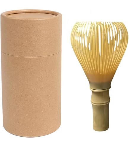 Bamboomn japonais Matcha Fouet Chasen traditionnel Handcurled 100 Tate Matcha ustensile Naturel – Brun doré noir