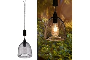 pearlstar Battery Powered Lights Indoor Outdoor Decorative Pendant Lamp with 6-Hour Timer Black Hanging Lantern Battery Operated Waterproof for Living Room Bedroom Gazebo Garden Yard